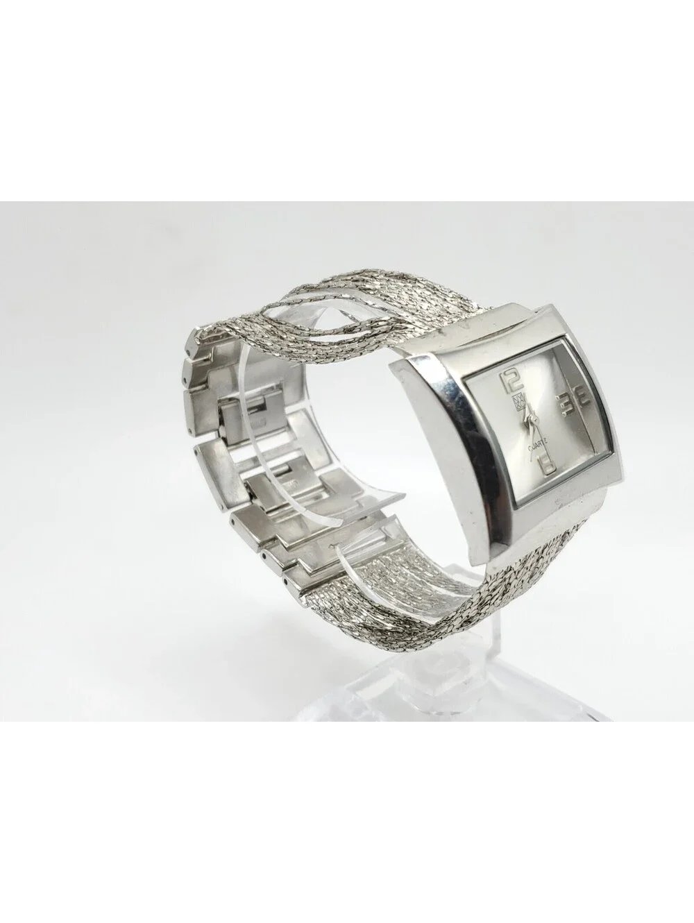 NY&C Quartz Womens Watch New Battery Silver Tone Chain Band 30mm